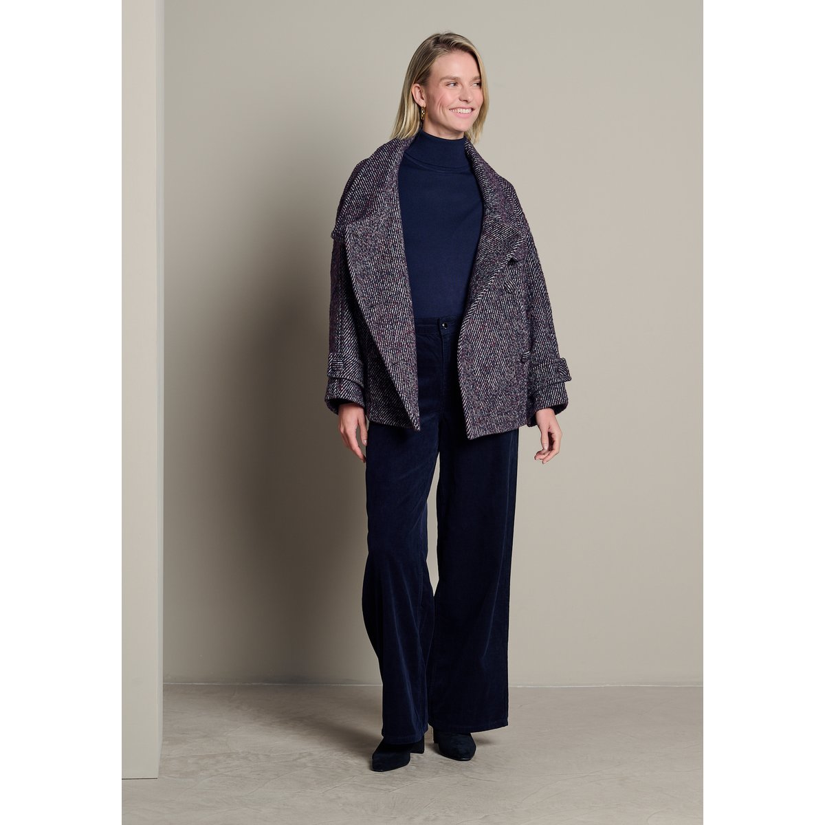Manteau court col montant bordeaux wine, LOLALIZA
