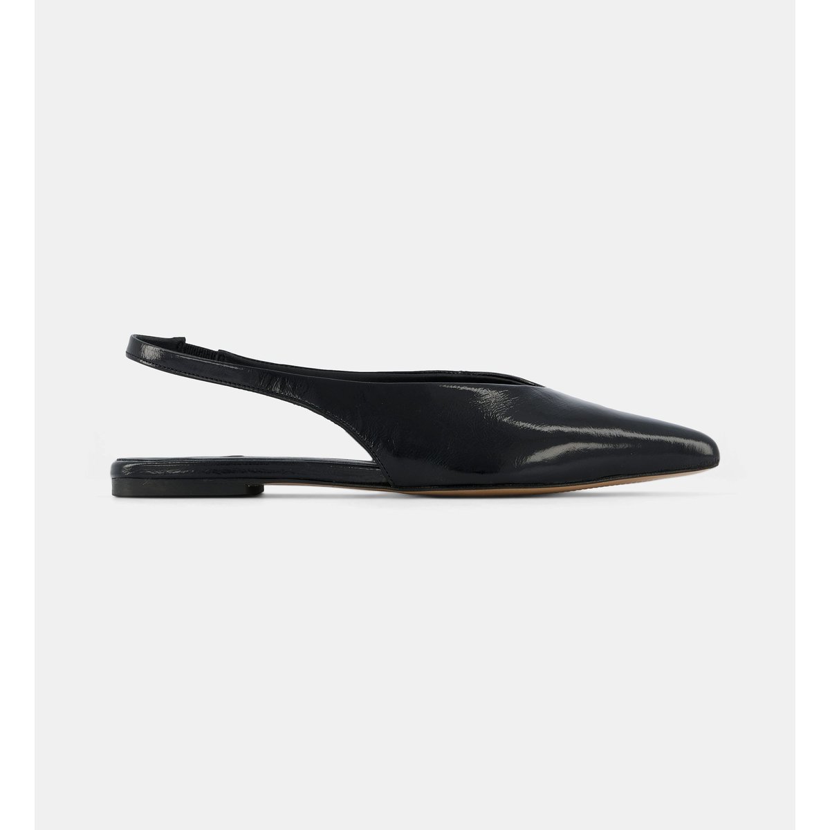 Ballerines slingback plates calie cuir noir, GALERIES LAFAYETTE
