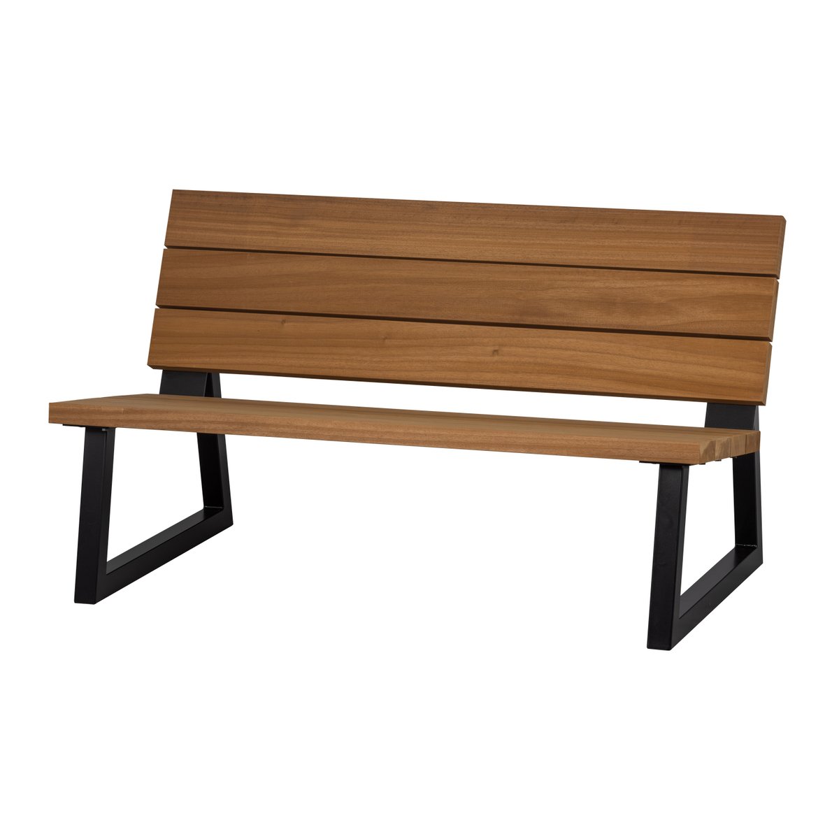 Banc de jardin en bois et métal BANCO marron, WOOOD