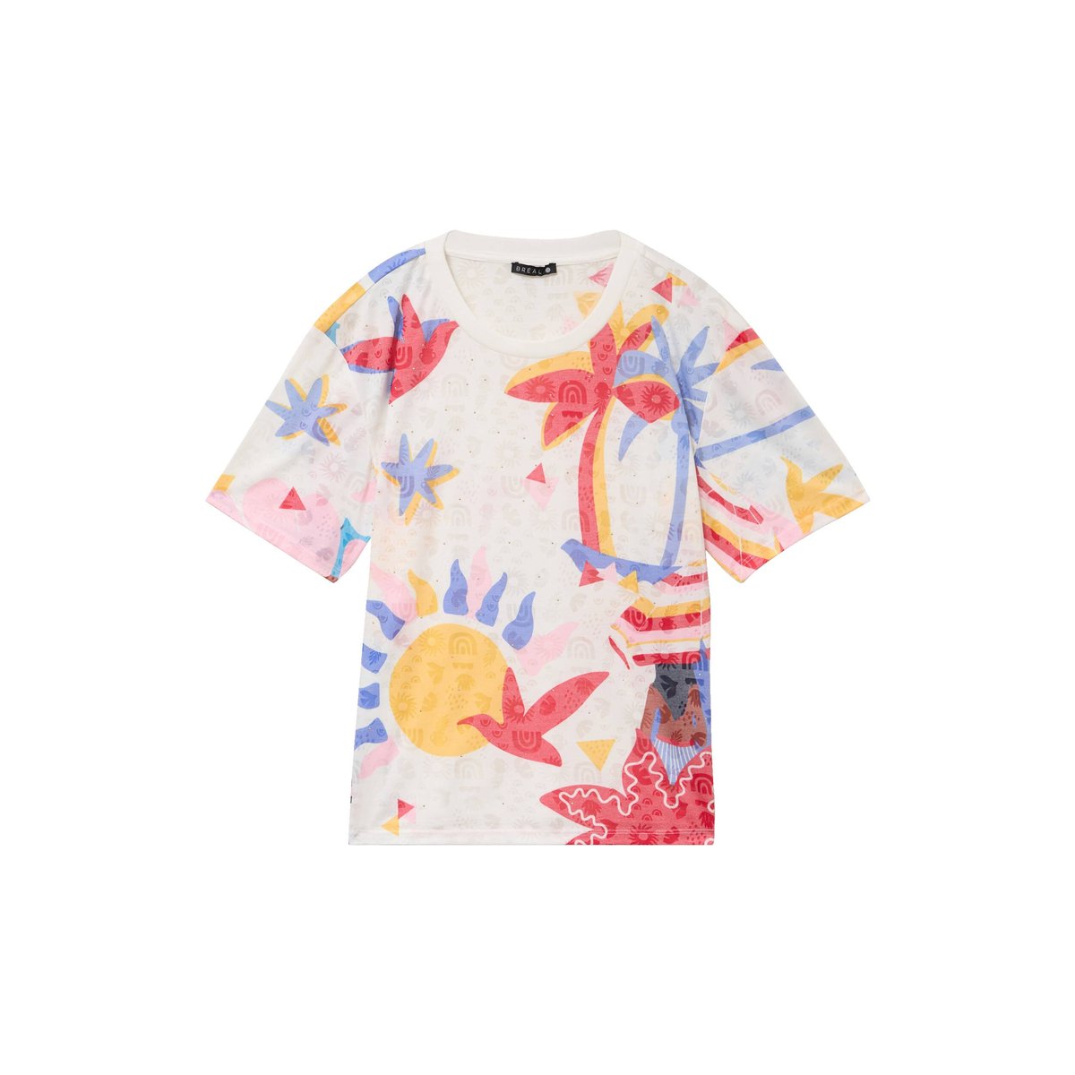 T-shirt ample col rond manches courtes blanc, BREAL