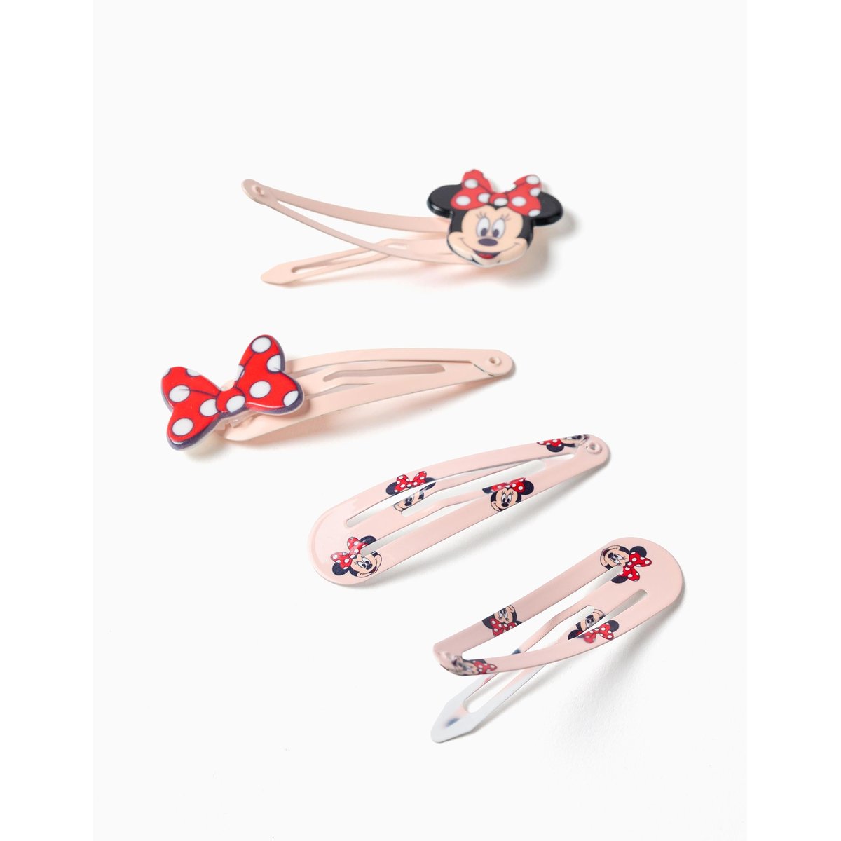 Lot de 4 pinces à cheveux Minnie rose clair, ZIPPY