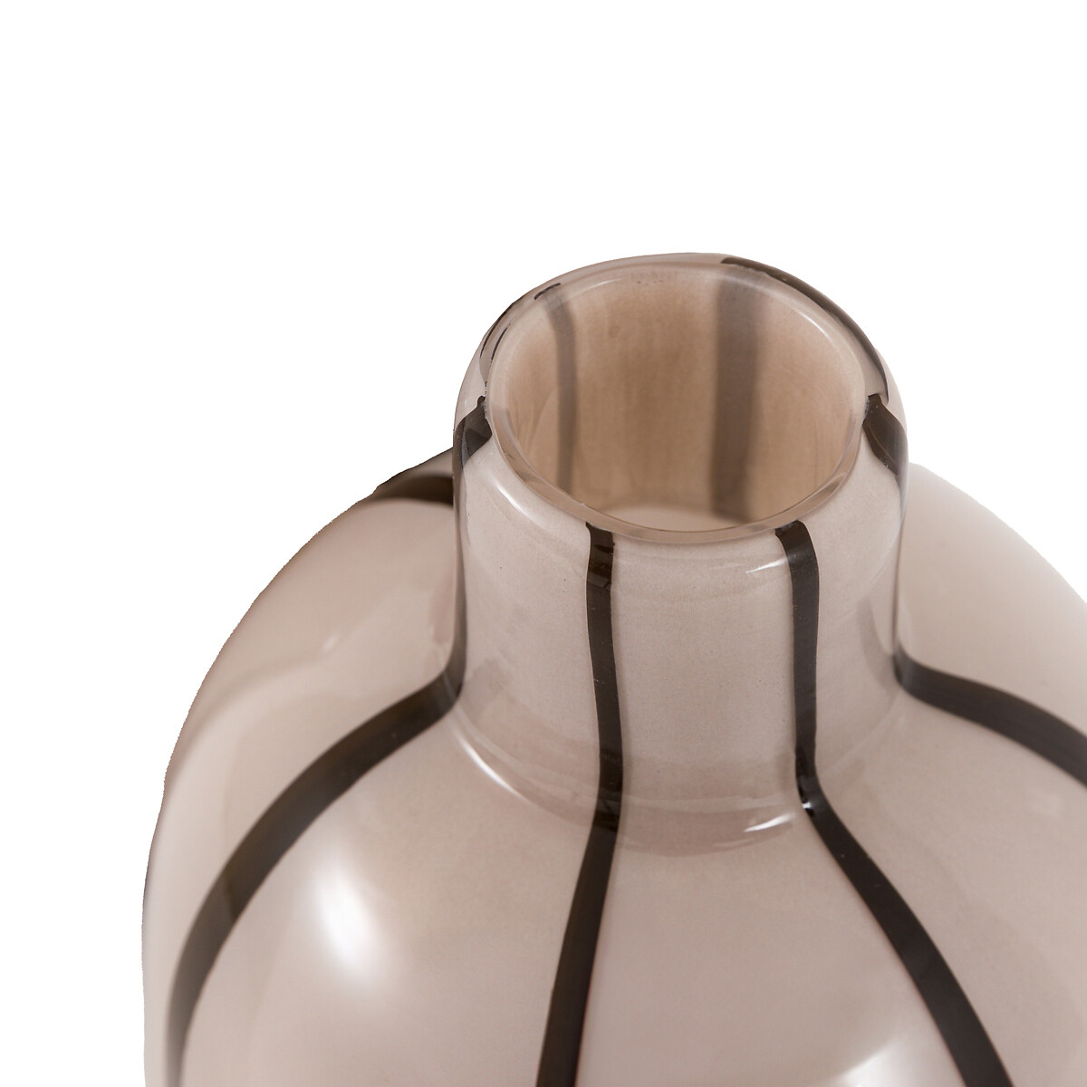 Set of 2 Linea Stripe Glass Vases in Monochrome silver-coloured, ÉDITÉ