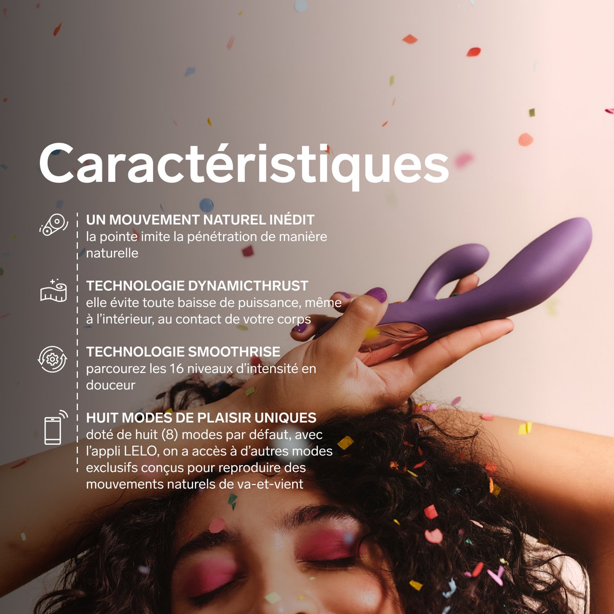 LELO INA Thrust : Rythme Profond, Double Stimulation, 16 Intensités, Twilight Purple black, LELO