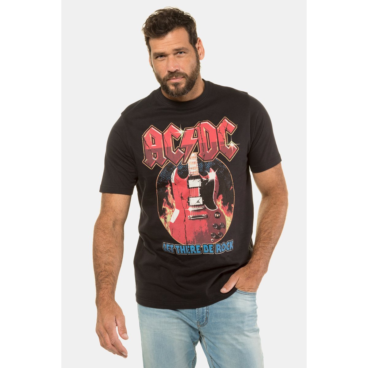 T-shirt, motif AC/DC XL, col rond noir, JP1880