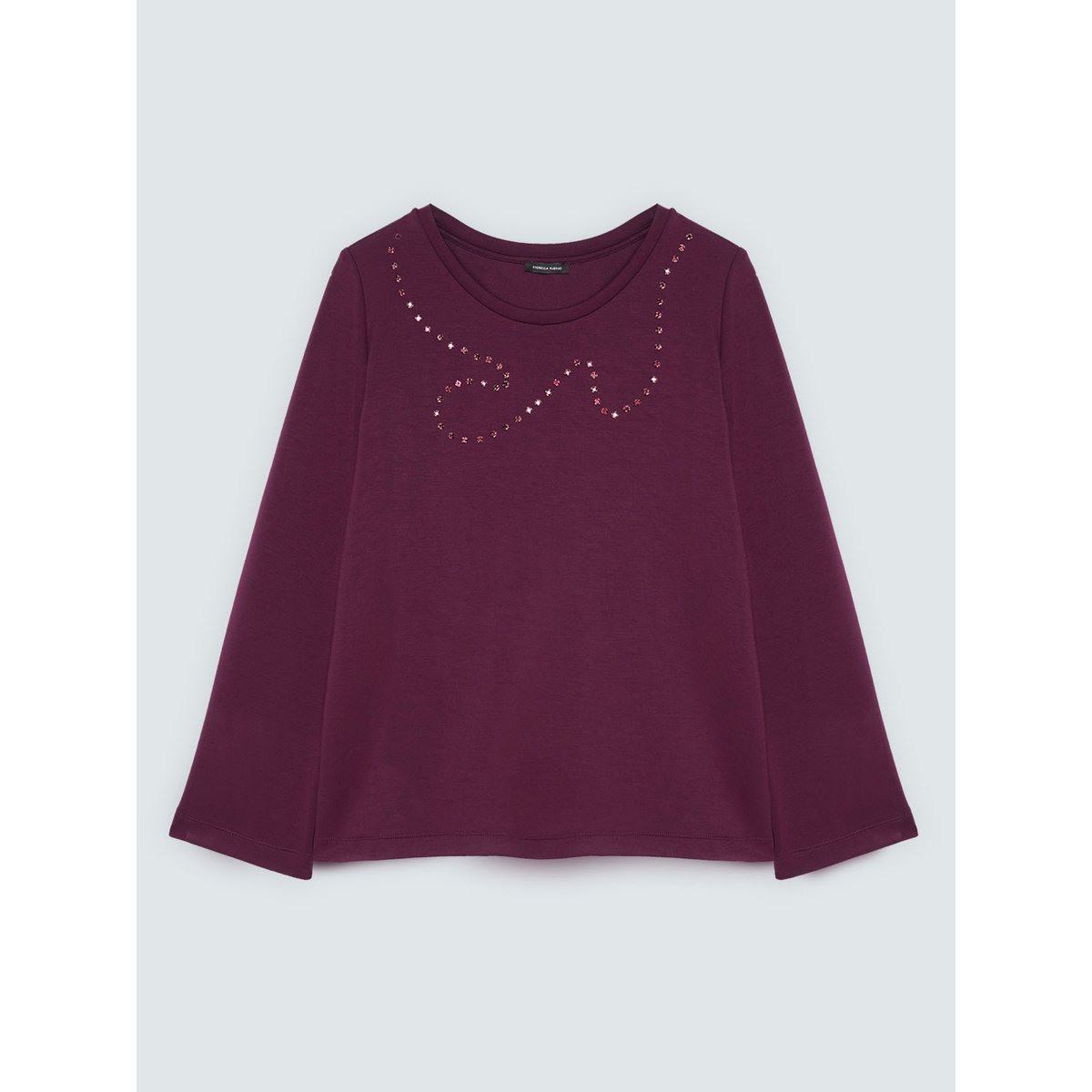 Sweat-shirt avec strass burgundy, FIORELLA RUBINO
