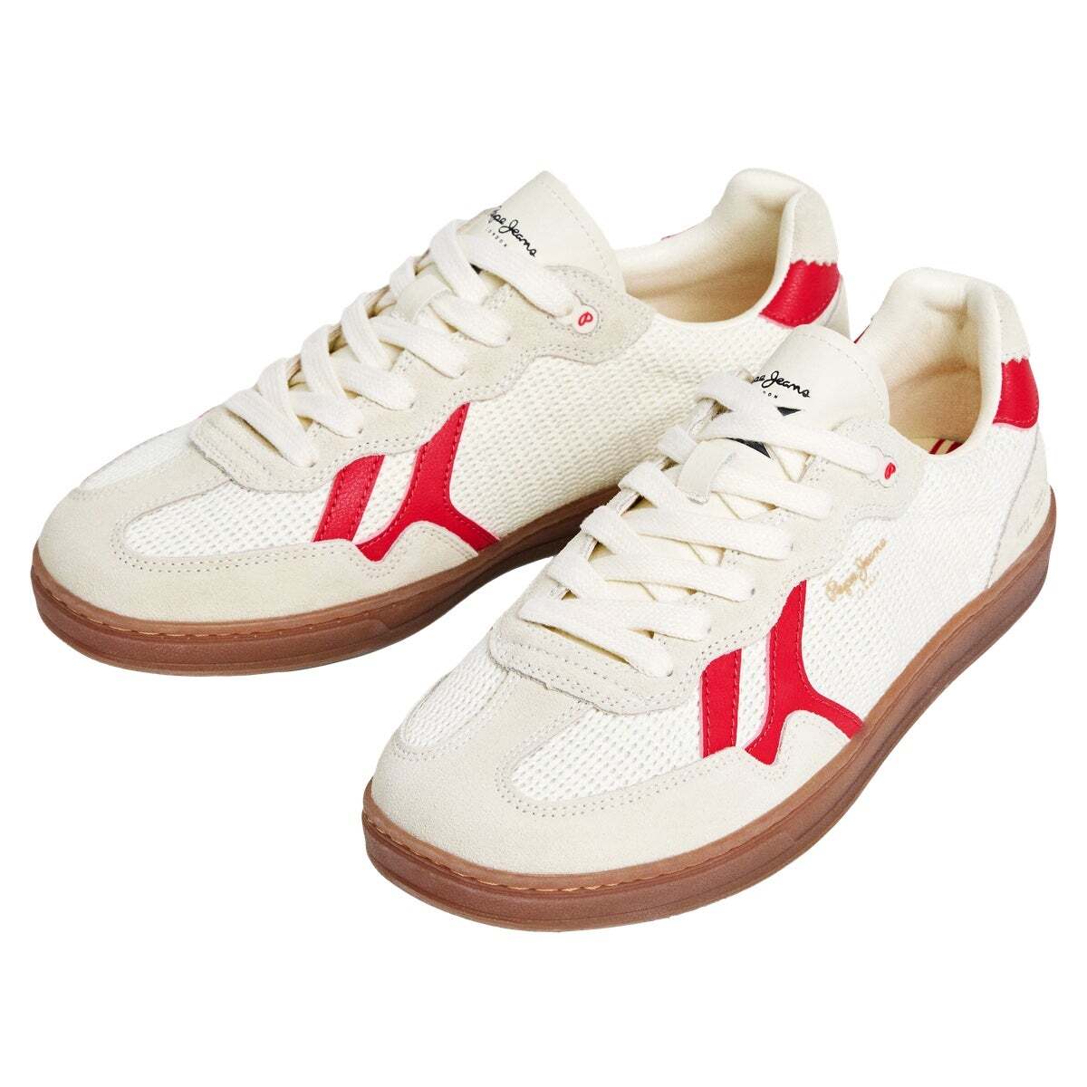 Ball - Baskets En Cuir À Semelle Cupsole blanc cassé, PEPE JEANS