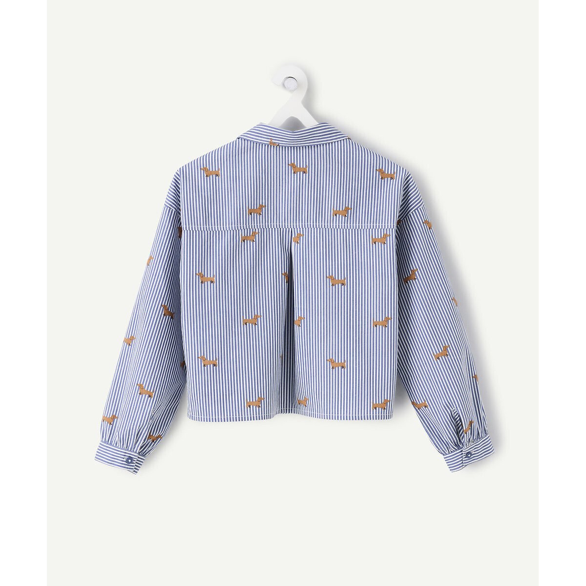 Chemise manches longues, rayée, avec motif animalier rayé bleu/blanc, TAPE A L'OEIL