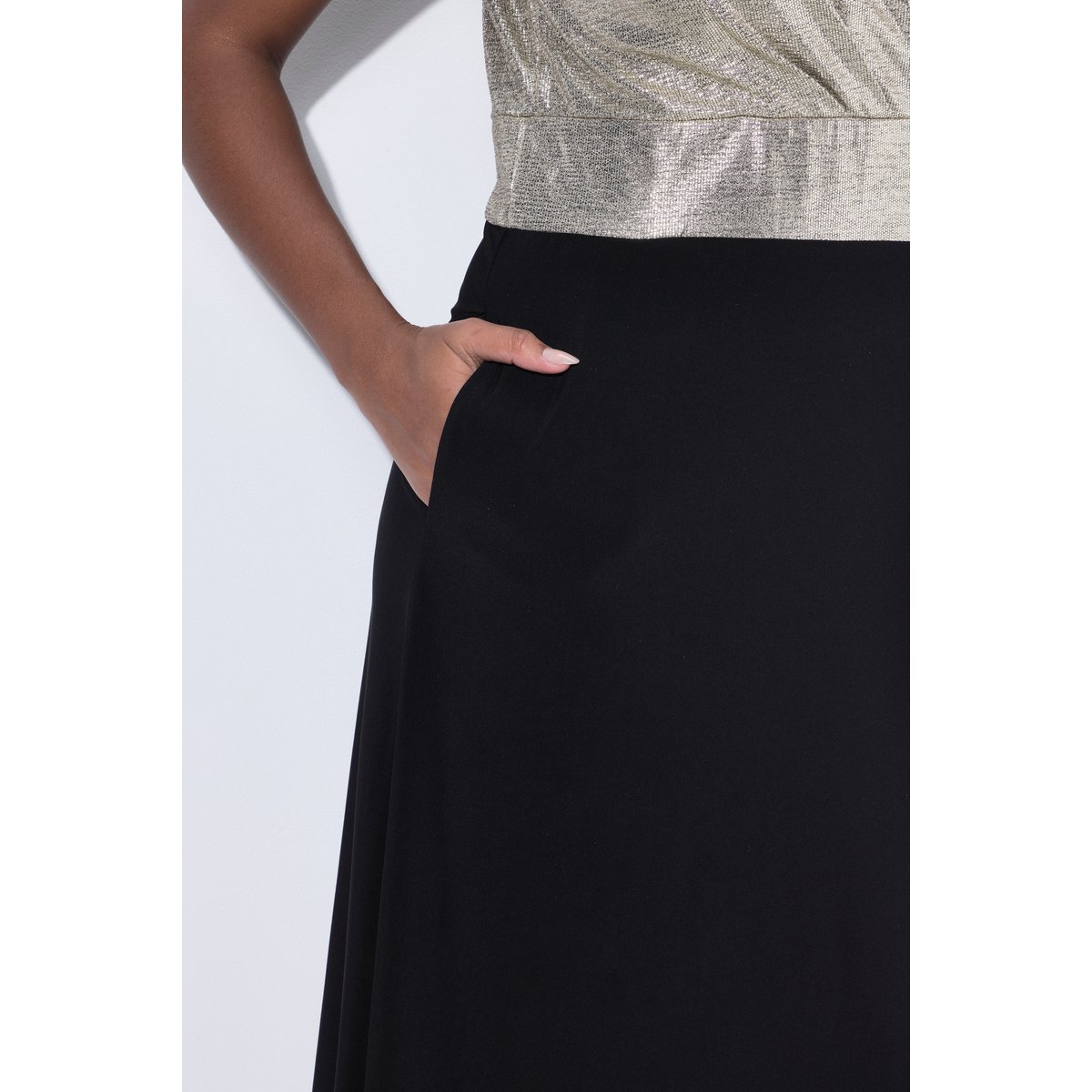 Robe maxi sans manches à col en V or, ULLA POPKEN