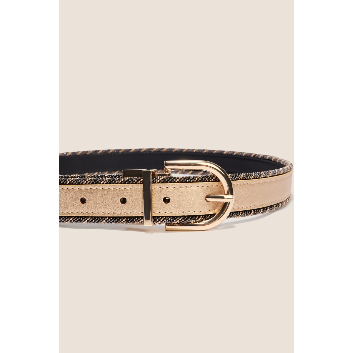 Ceinture fine réversible avec chaîne noir, BREAL