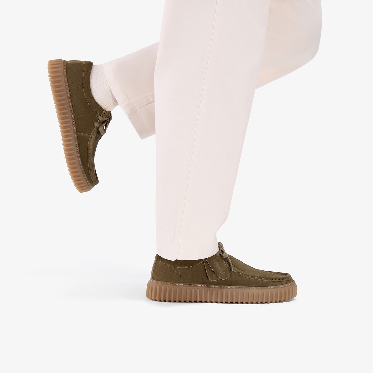 Chaussures en cuir suède, TORHILL LO olive, CLARKS