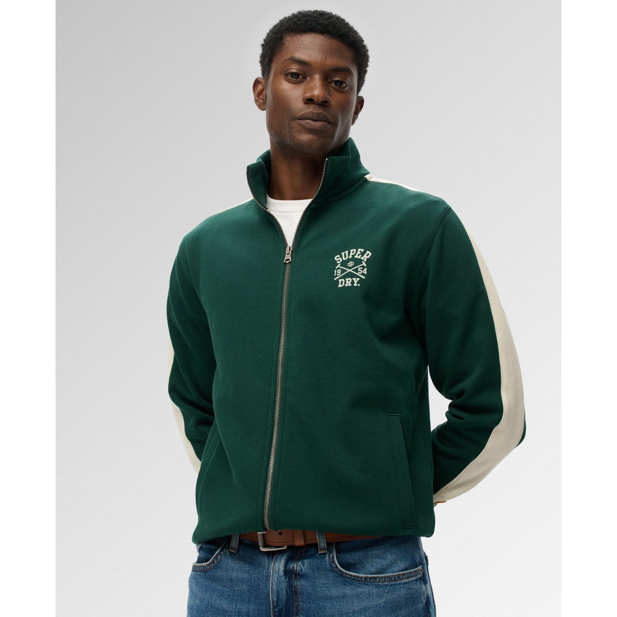 Veste de Survêtement Athletic Club vert émail, SUPERDRY