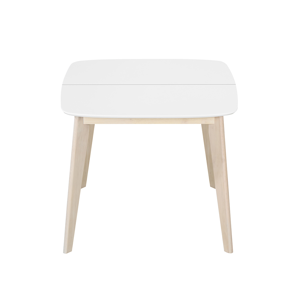 Table à manger scandinave extensible carrée L90-130 cm LEENA blanc, MILIBOO