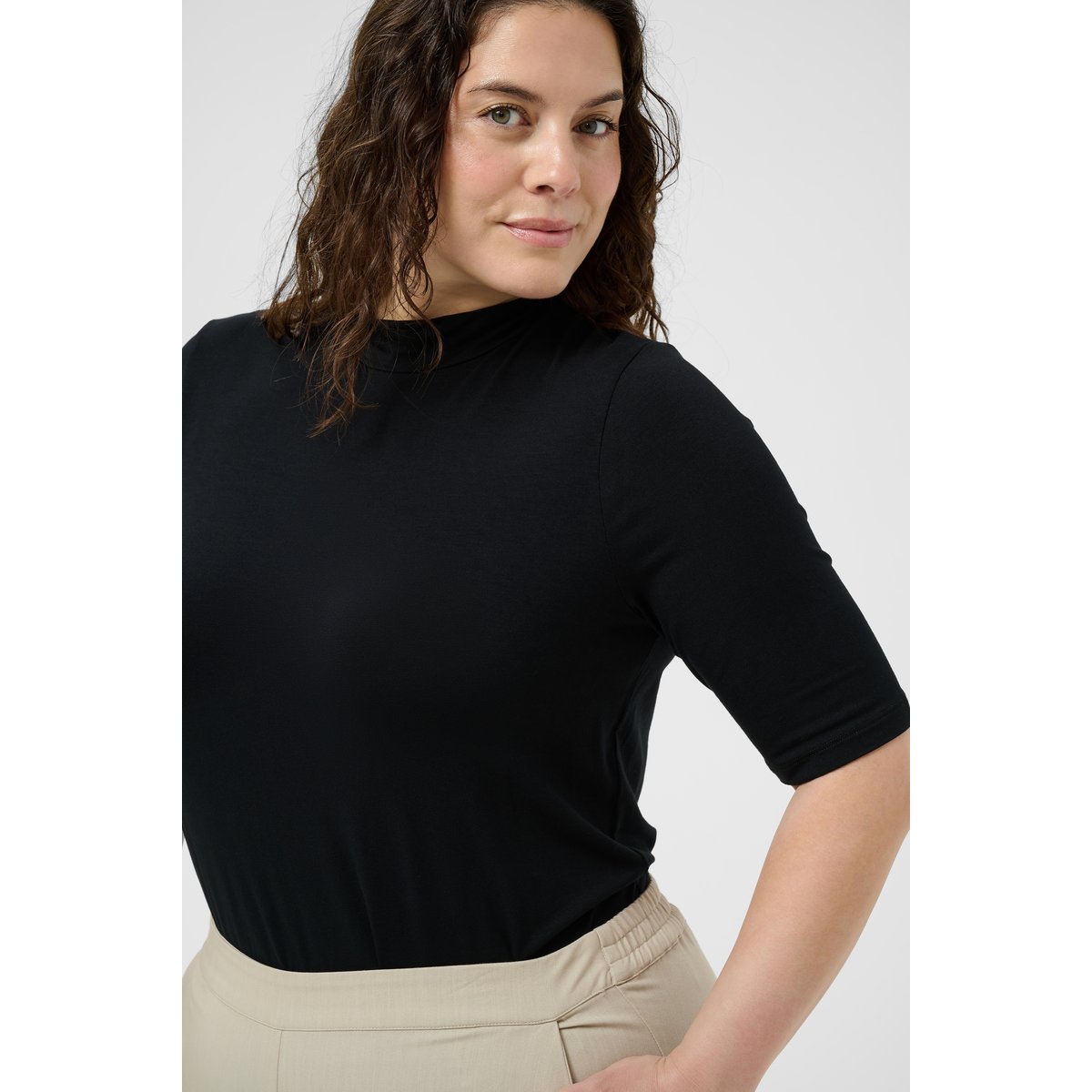 T-shirt à manches courtes noir black deep, KAFFE CURVE