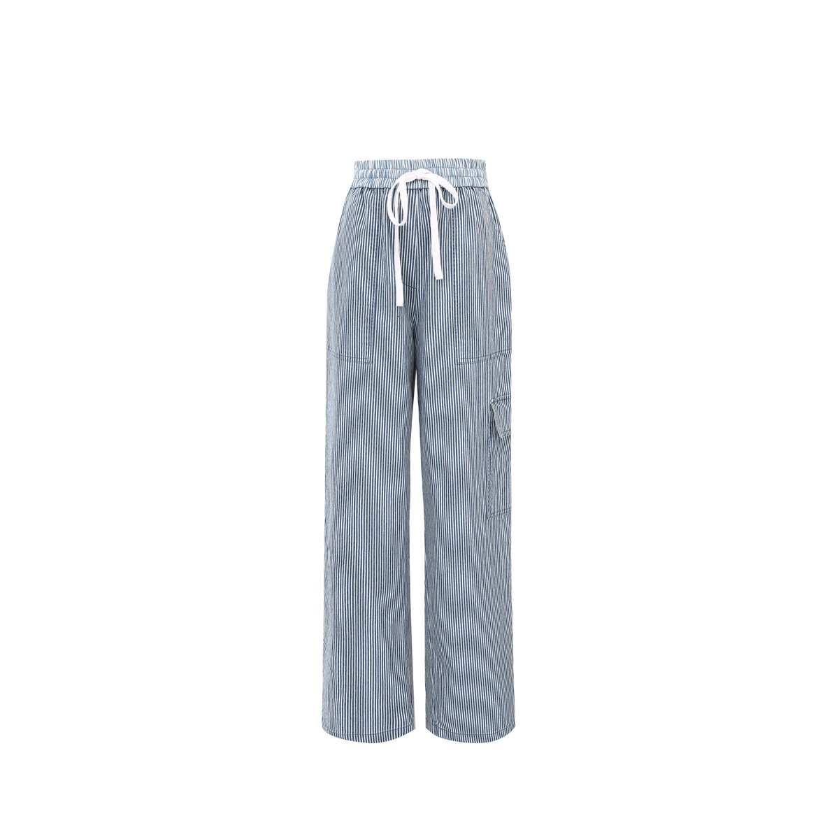 Pantalons en coton POLETTE bleu jean, FRNCH