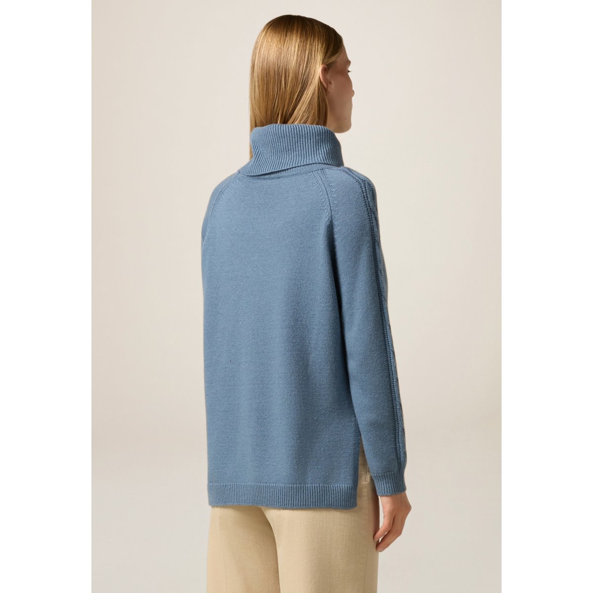 Col roulé tressé light - blue, OLTRE