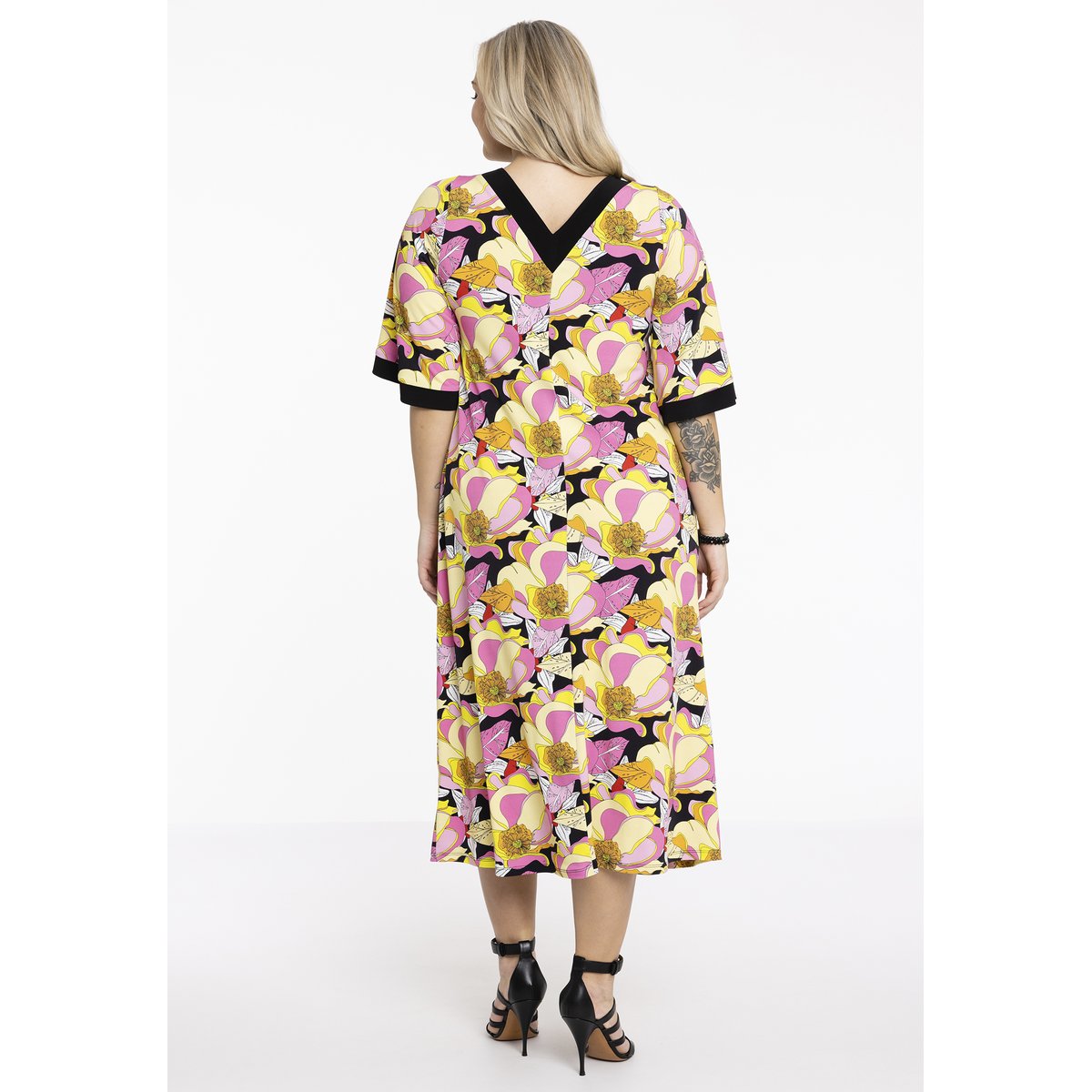 Robe imprimé / imprimée floral noir, YOEK