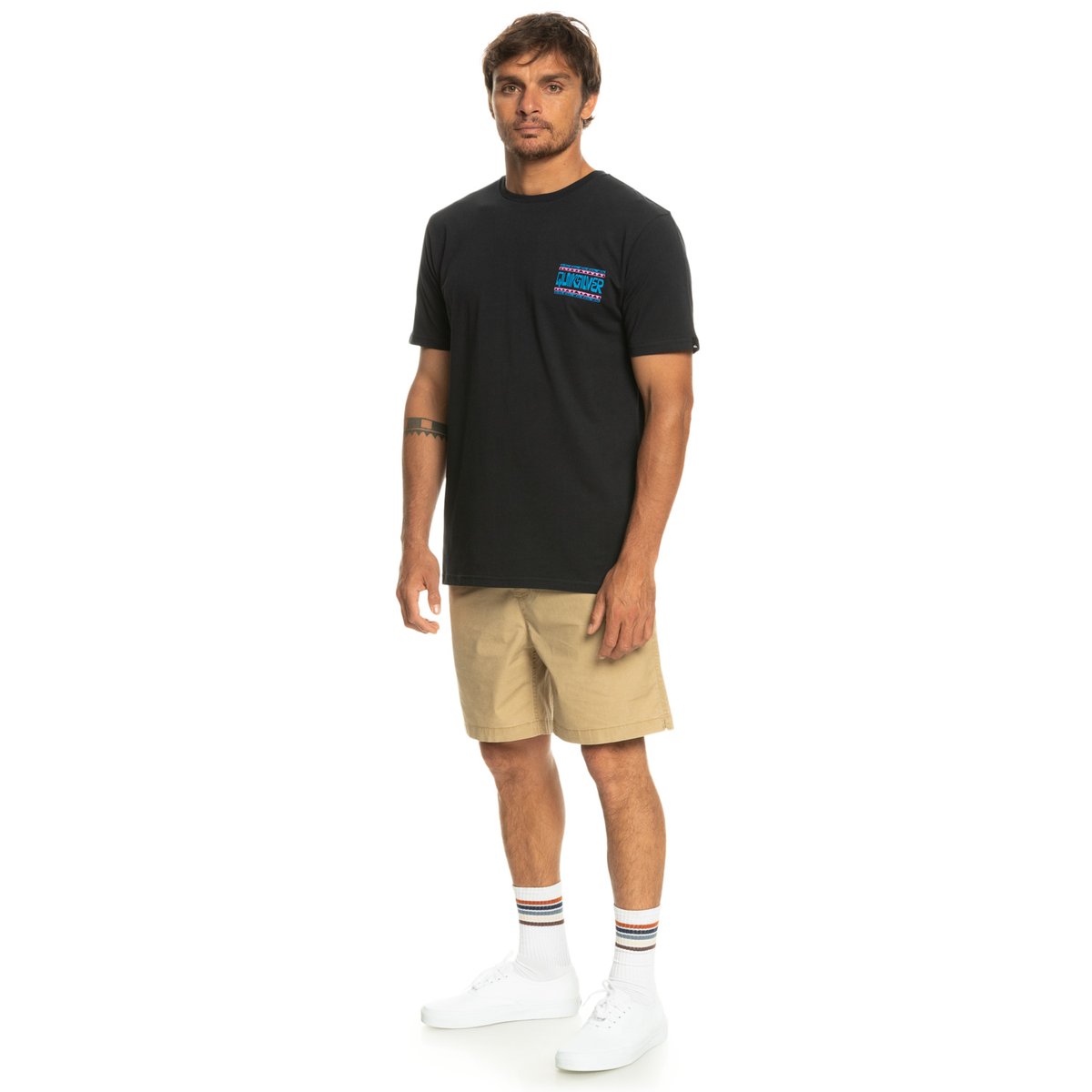 T-shirt WARPED FRAMES noir black, QUIKSILVER