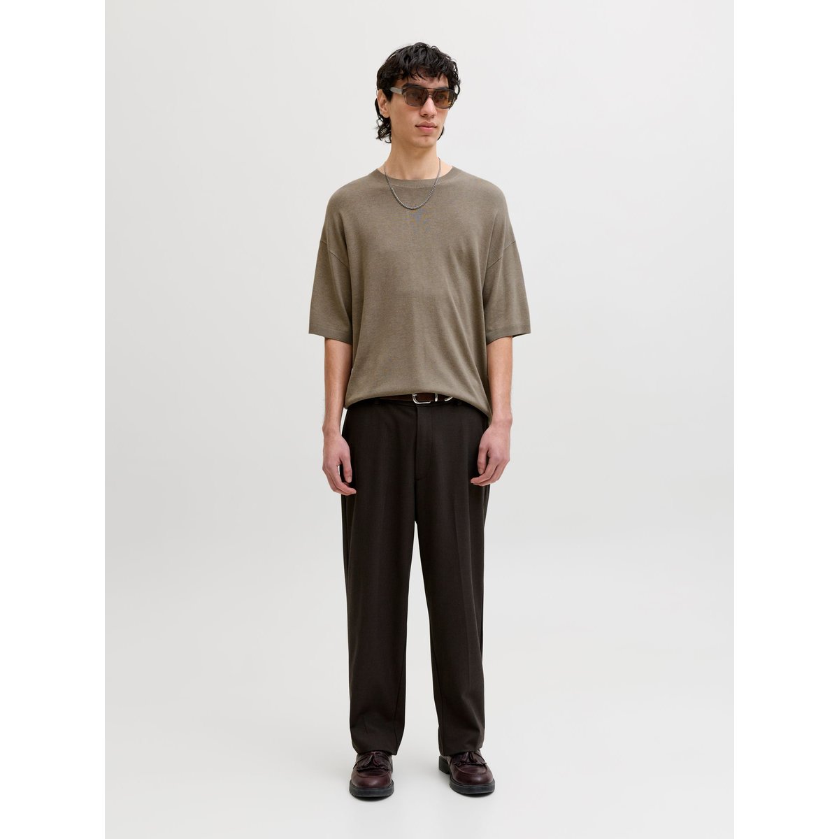 T-Shirt En Maille beige, JACK AND JONES PREMIUM