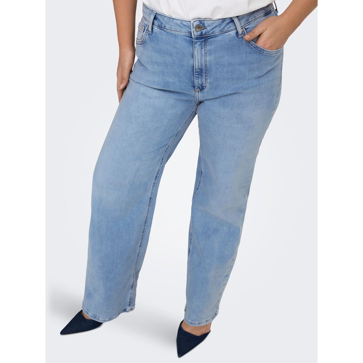 Jean À Jambe Large light blue denim, ONLY CARMAKOMA