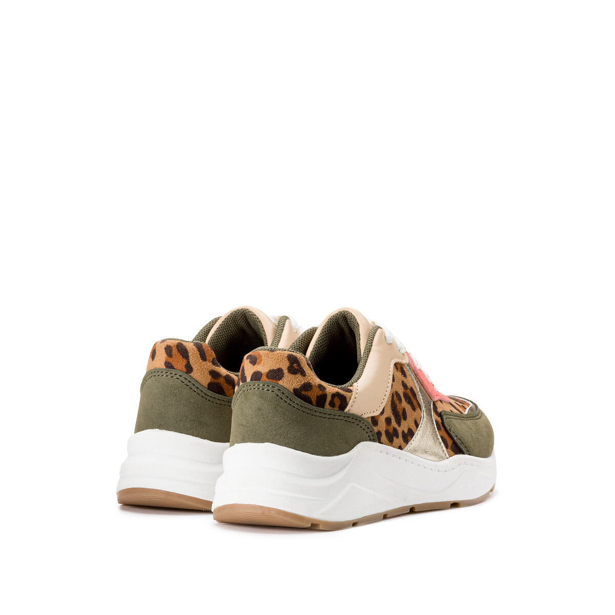 Baskets à lacets imprimé léopard multicolore, LA REDOUTE COLLECTIONS