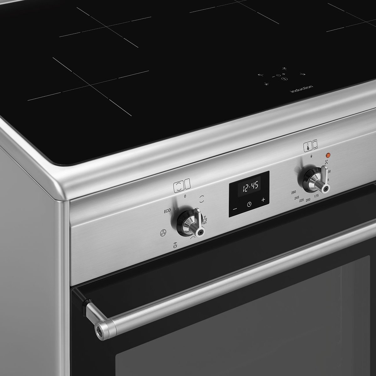 Piano de cuisson induction 4 feux 90 cm inox satiné, SMEG
