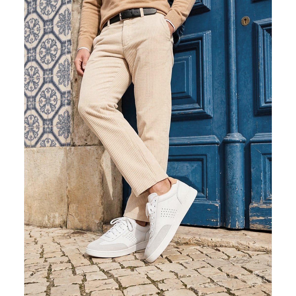 Sneakers cuir TOM blanc, FINSBURY
