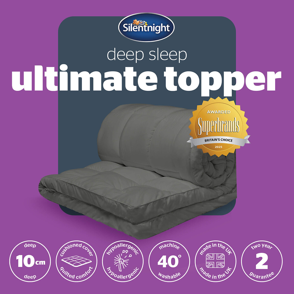 Ultimate Deep Sleep Charcoal Mattress Topper charcoal, SILENTNIGHT