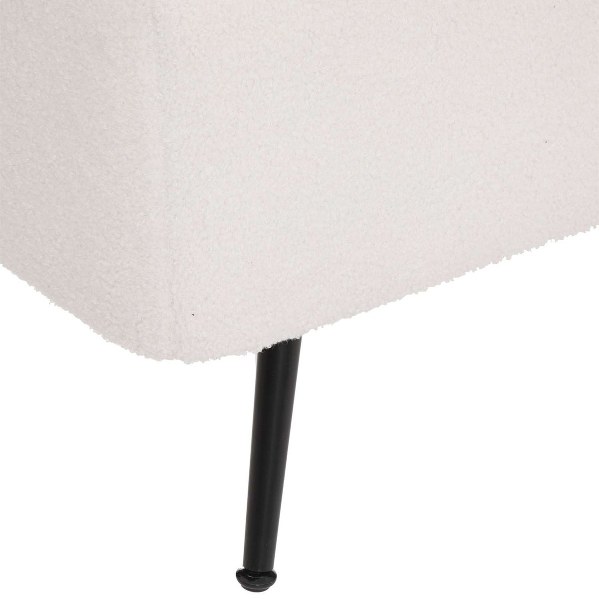 Banc de rangement en velours AURORA blanc, ATMOSPHERA