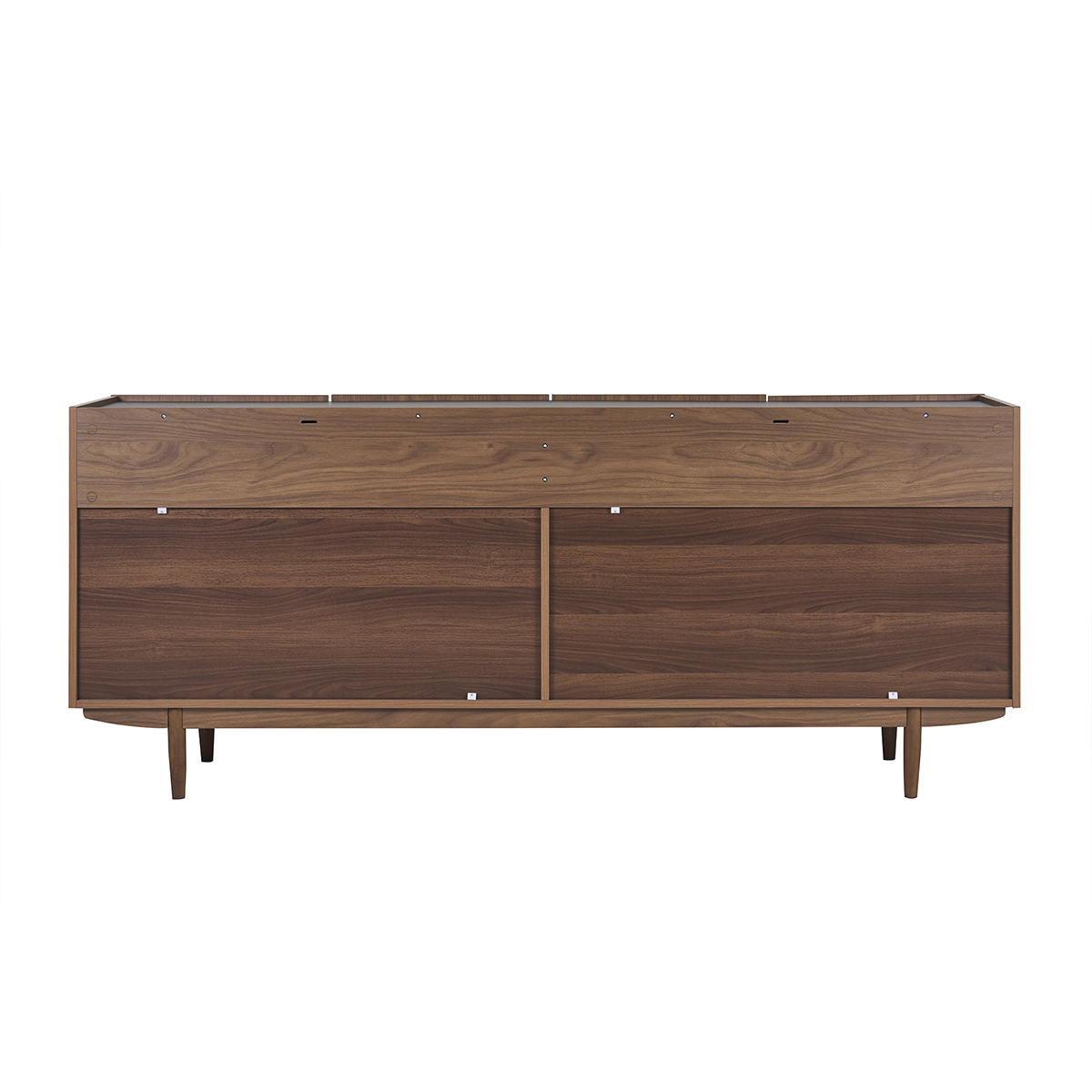 Buffet vintage finition bois foncé noyer 4 portes L180 cm SANAA noyer, MILIBOO