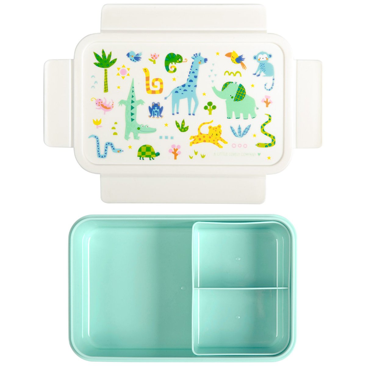 Lunch box blanc, vert, bleu, A LITTLE LOVELY COMPANY