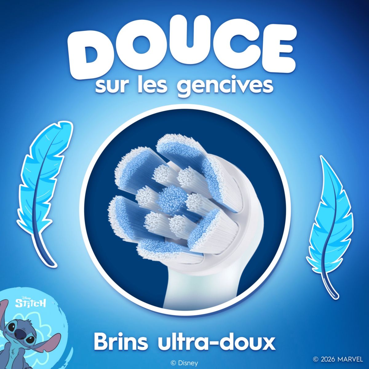 Brossette dentaire Gentle Care Stitch x3 couleur unique, ORAL B