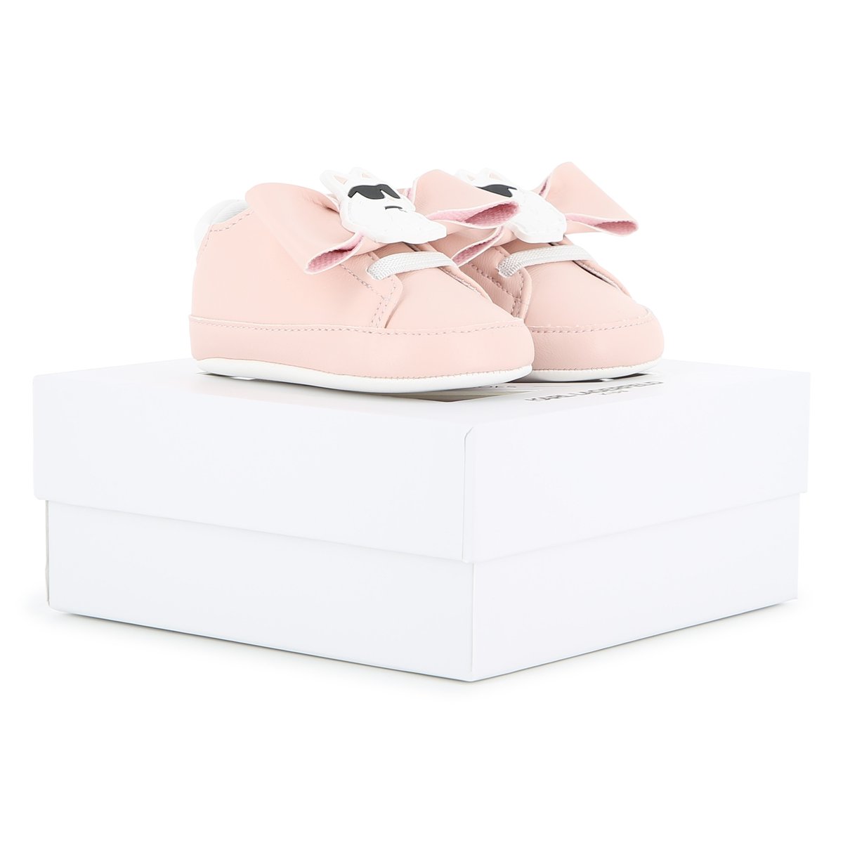 Baskets basse à lacets pale blush, KARL LAGERFELD KIDS