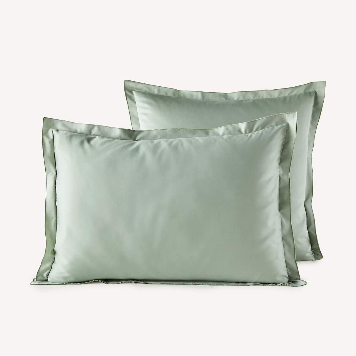 Taie d'oreiller en satin de coton 200 fils, GALOR vert jade, AM.PM