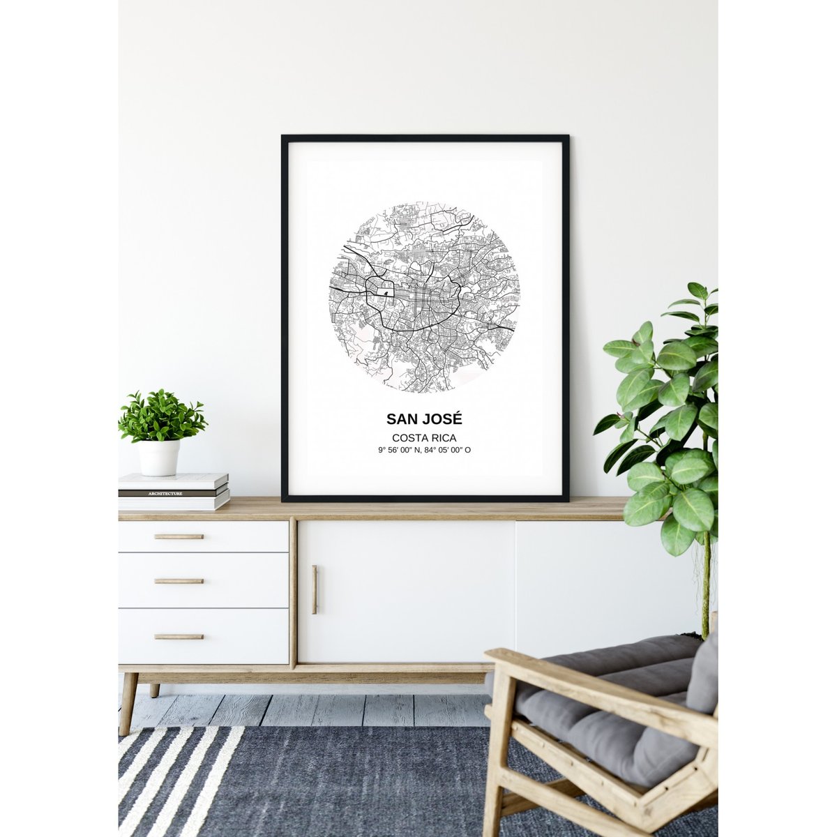 Affiche Carte San José blanc, L'AFFICHERIE