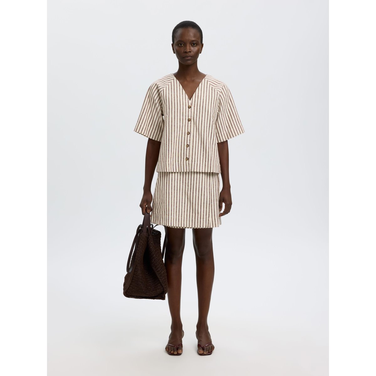 Blouse Manches 2/4 egret, SELECTED