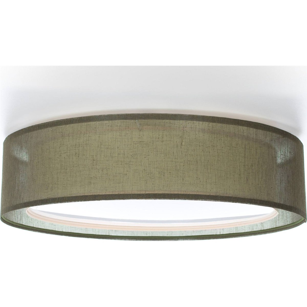 Plafonnier double en tissu rond Puro vert tissu semi-transparent, BPS KONCEPT