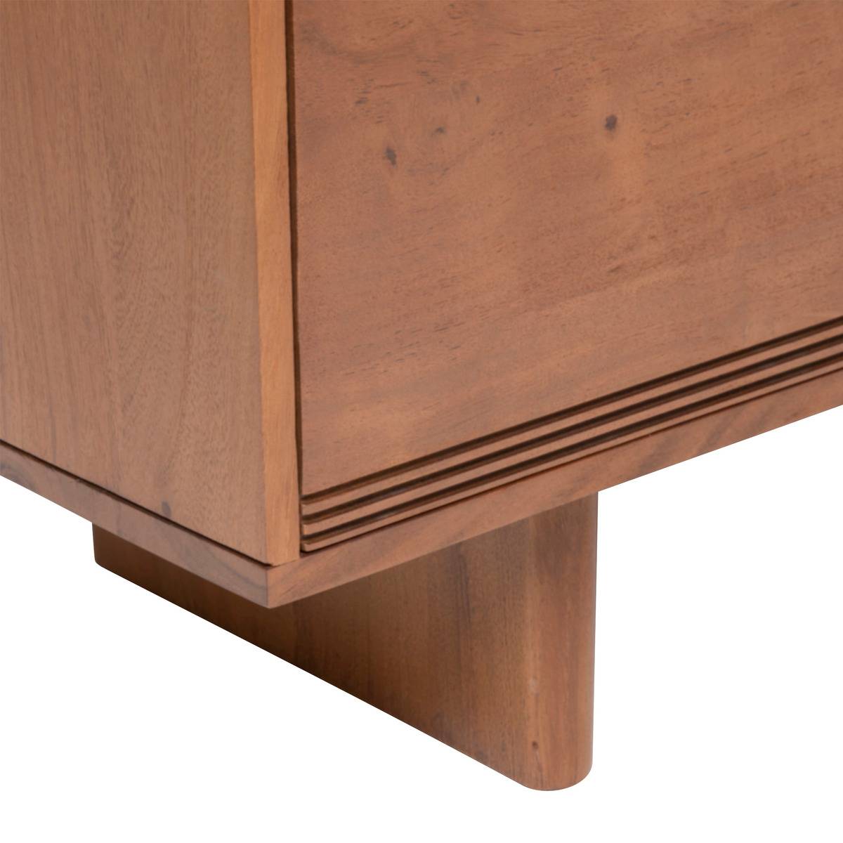 Meuble TV 2 portes bois d'acacia massif NANDA tabac, ATMOSPHERA