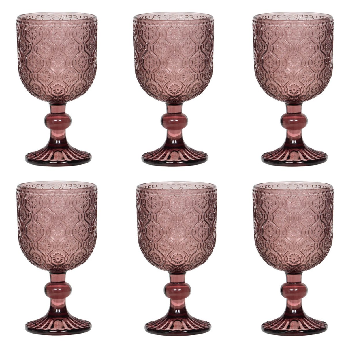 Boite de 6 verres à pied Ana   24 cl - ANA rose, TABLE PASSION