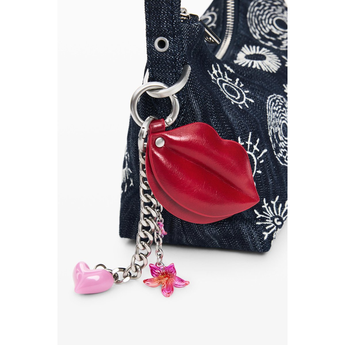Sac brodé moyen bleu, DESIGUAL