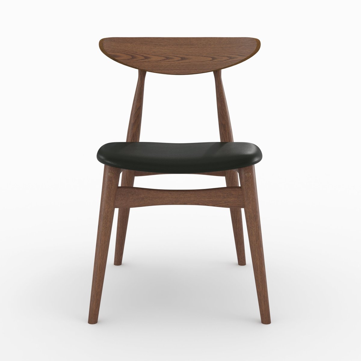 Lot de 2 chaises en cuir synthétique d'hévéa - JOSETTE noir, MAISON PAVANE