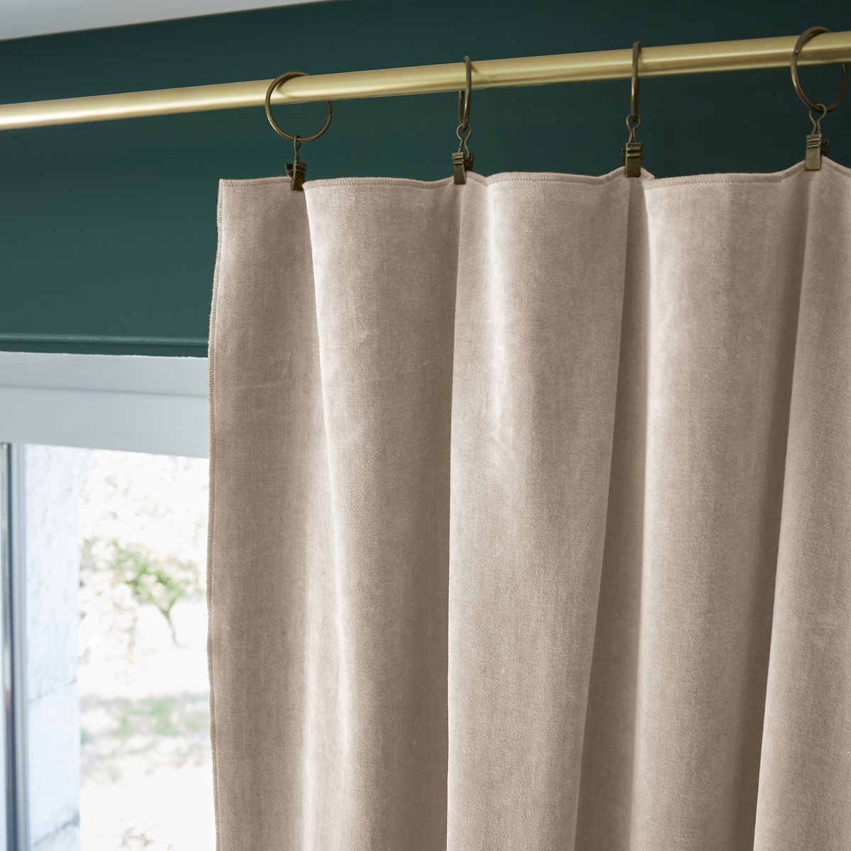 Rideau tamisant velours Collection Cesar camel, EDEN