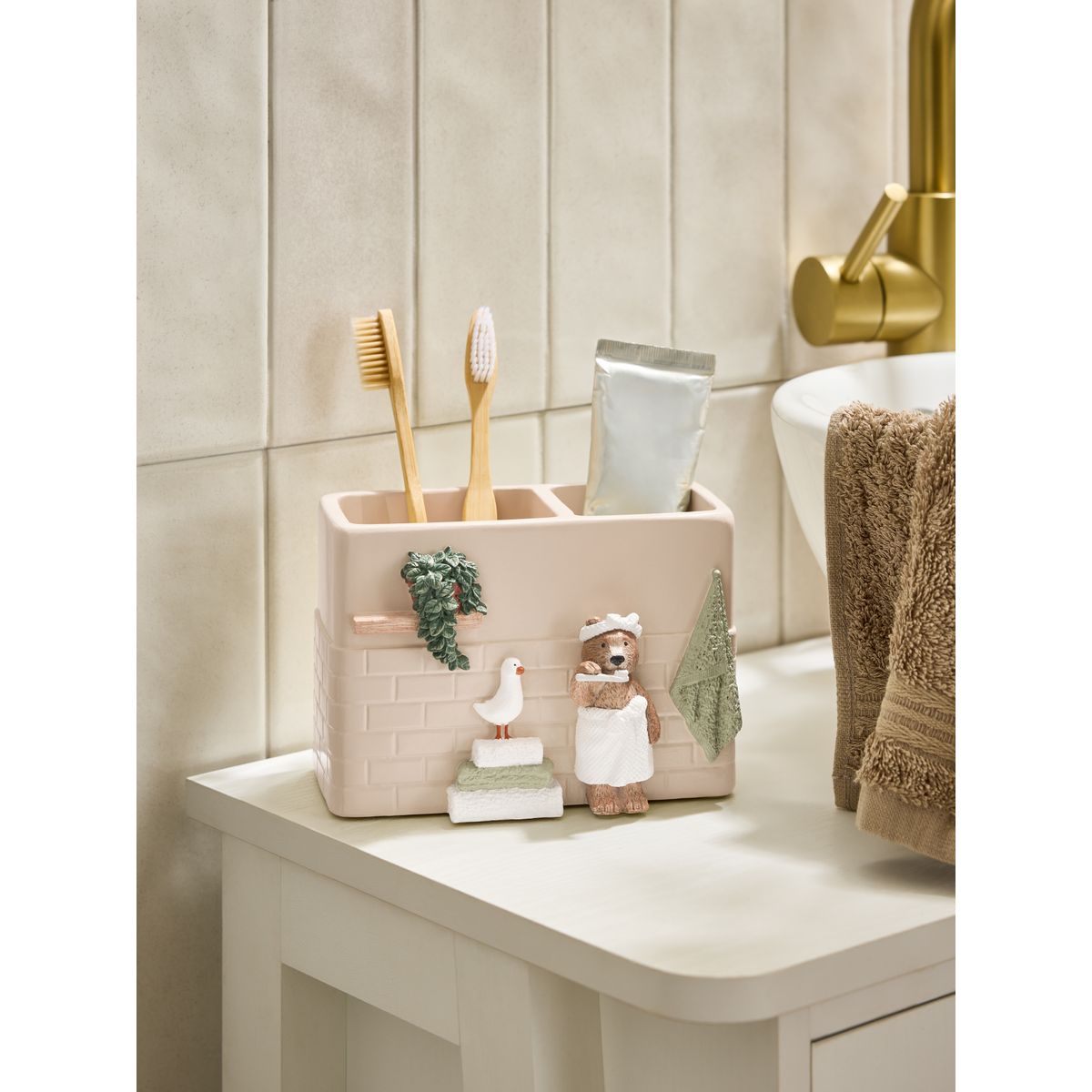 Porte-brosse à dents bertie bear crème, NEXT