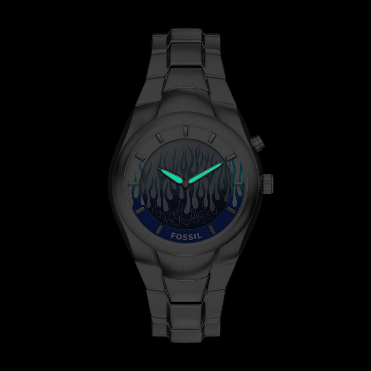 Montre Analogique Digital Y2K BIG TIC argenté bleu argenté, FOSSIL