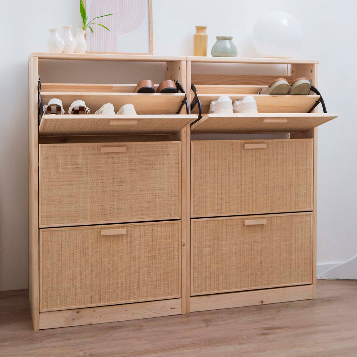 Armoire à chaussures - Natura + bois clair, EUROPE & NATURE 