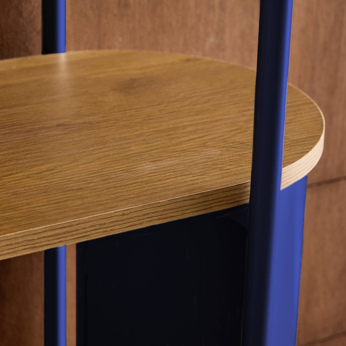 Etagère bibliothèque métal courbé et décor bois 5 niveaux MOLTO marron, SWEEEK