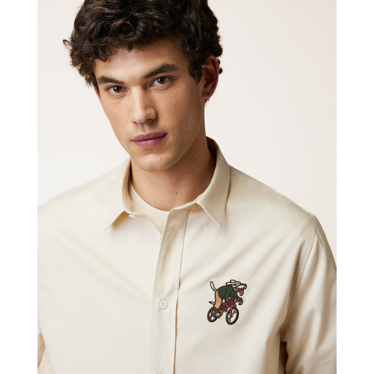 Chemise en tissu sergé écru, FAGUO