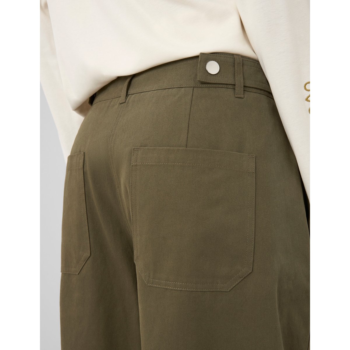 Pantalon chino balloon vert kaki, BZB