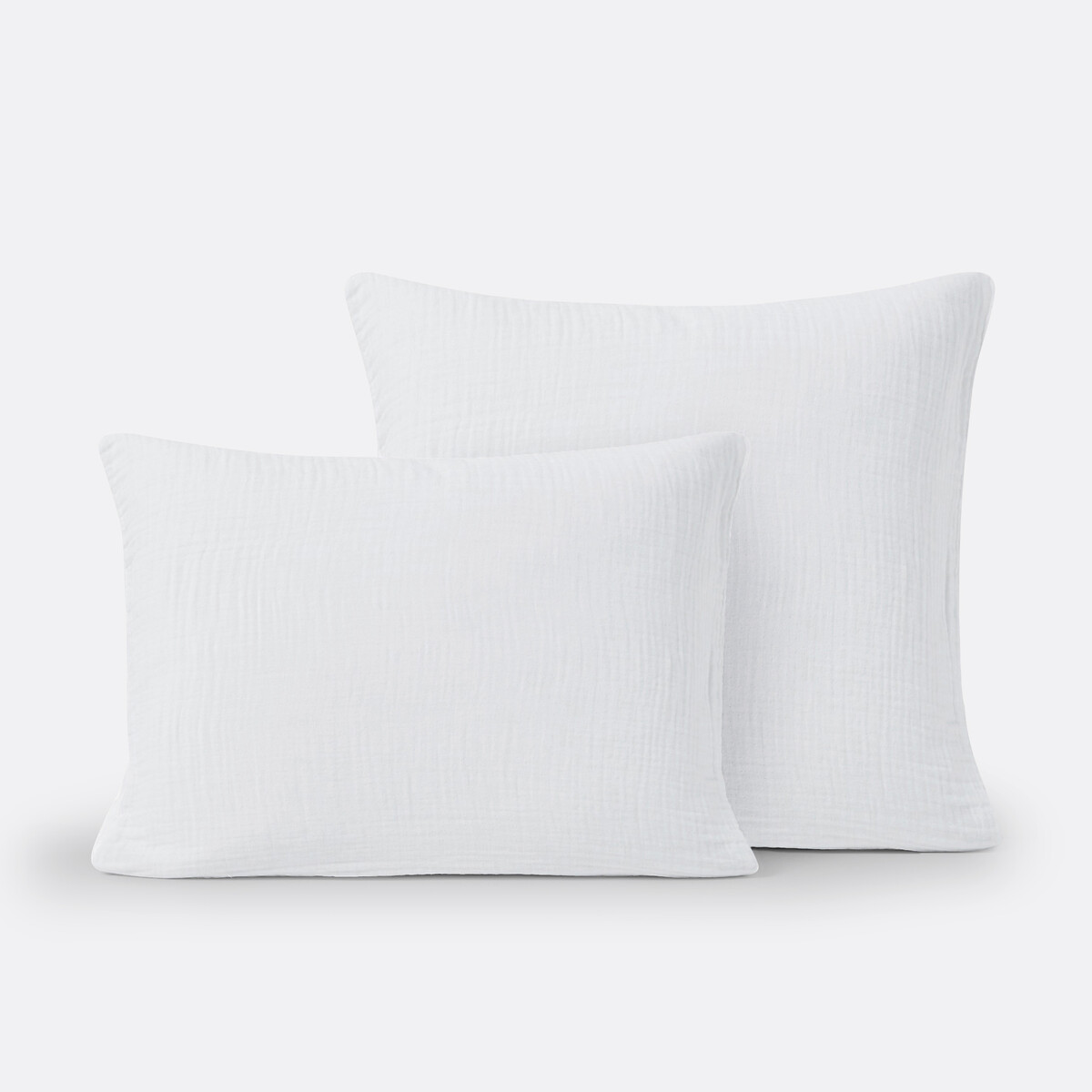 Taie d'oreiller unie gaze de coton, Kumla blanc, LA REDOUTE INTERIEURS