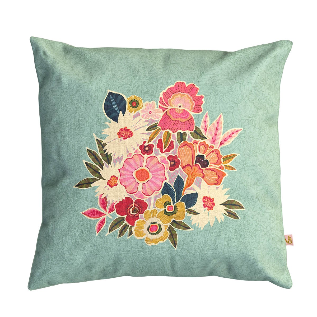 Housse de coussin extérieur KIMIKO bleu, VENT DE BOHÈME