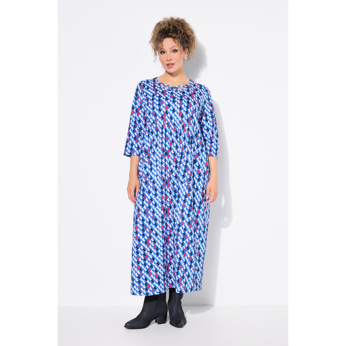 Robe en jersey coupe évasée noir, ULLA POPKEN